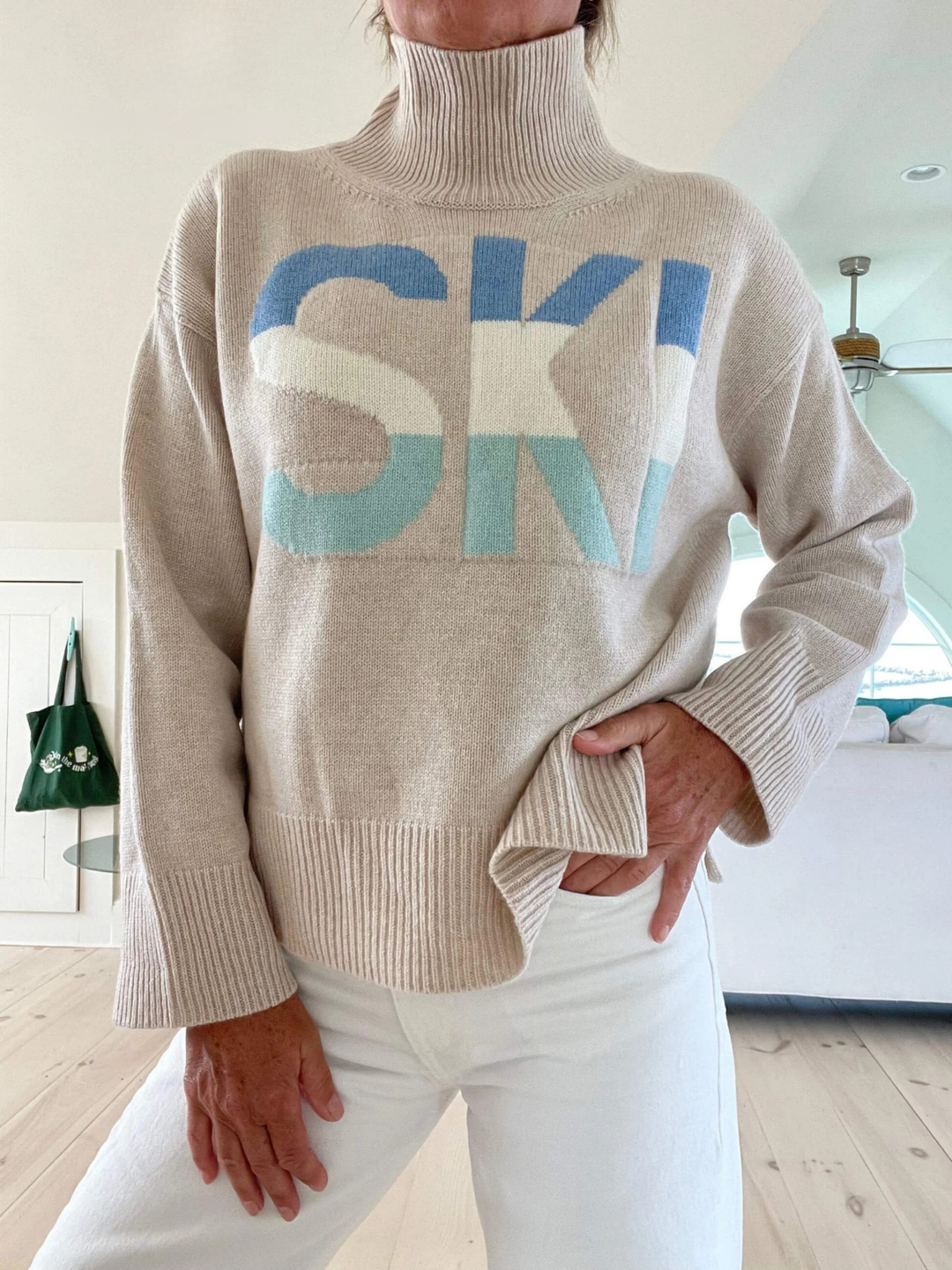 Retro-style cashmere ski sweater