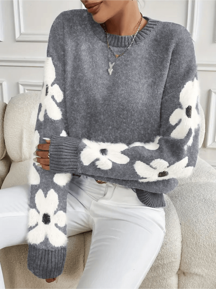 KATY | Elegant Floral Sweater