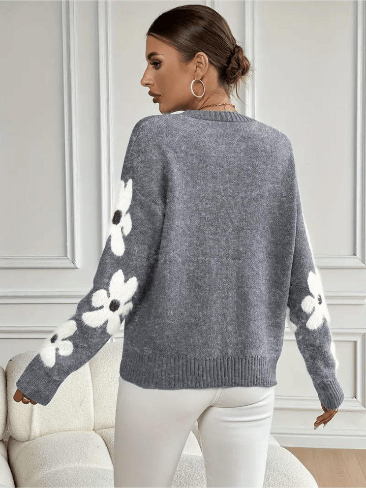KATY | Elegant Floral Sweater
