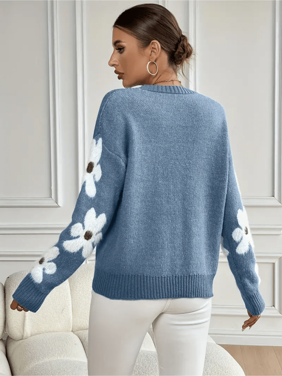 KATY | Elegant Floral Sweater