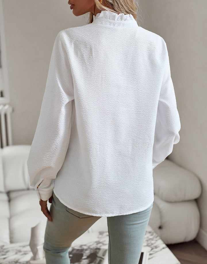 LAILA | Long Sleeve Blouse with Ruffles
